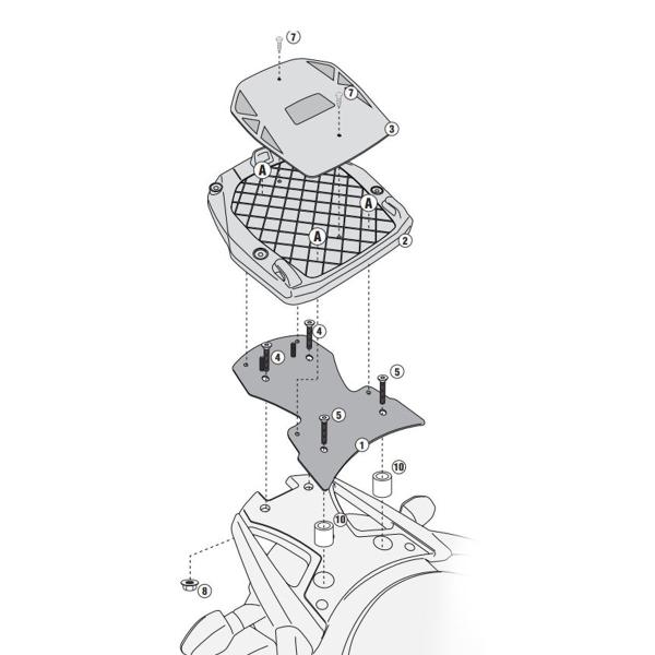 Rear rack Givi top cases Monokey Suzuki DL650 Vstrom 2011-2016