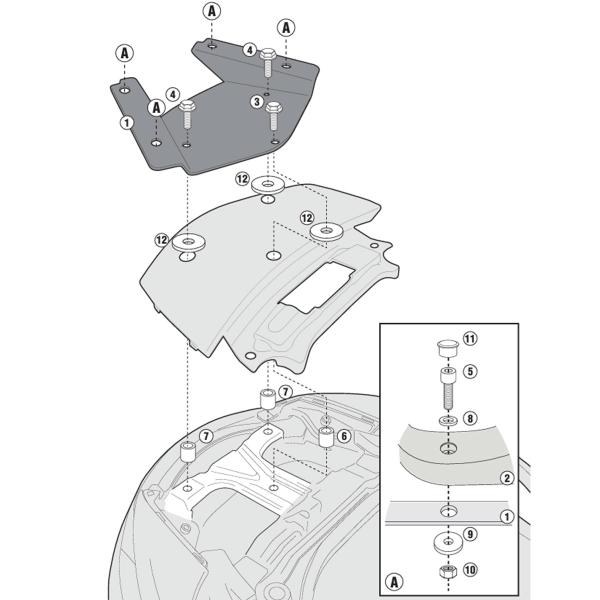 Attacco posteriore bauletto Givi Monolock Suzuki AN650 Burgman Executive 2002-2012
