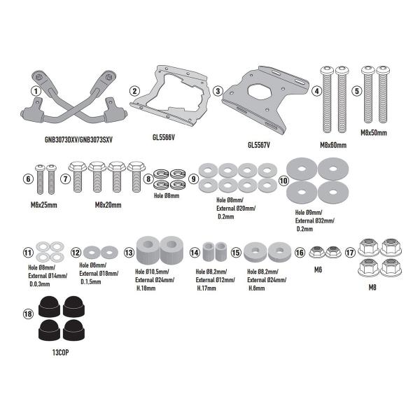 Attacco posteriore bauletto Givi Monokey Monolock Suzuki Vstrom 800DE 2023
