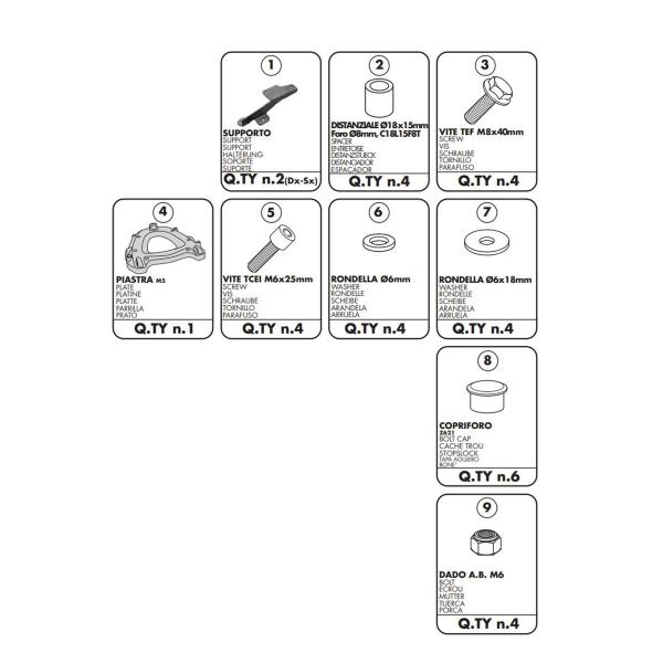 Attacco posteriore bauletto Givi Monokey Yamaha XT1200ZE SuperTenere 2014-2020