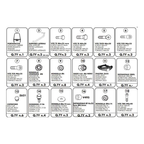 Attacco posteriore bauletto Givi Monokey Yamaha Tmax 500 2001-2007
