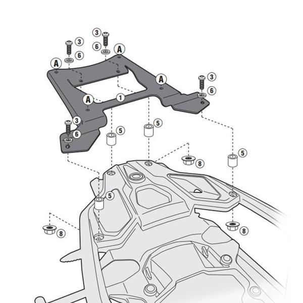 Attacco posteriore bauletto Givi Monokey BMW R1200GS 2013-2018