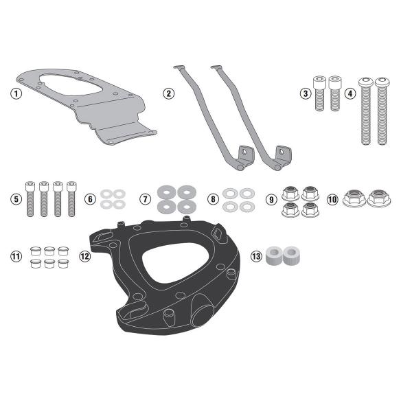 Attacco posteriore bauletto Givi Monokey Piaggio Mp3 Yourban 125 2011-2018