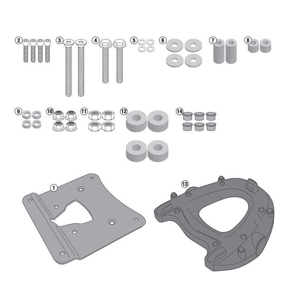 Attacco posteriore bauletto Givi Monokey Piaggio MP3 300ie Sport/Business 2015-2017