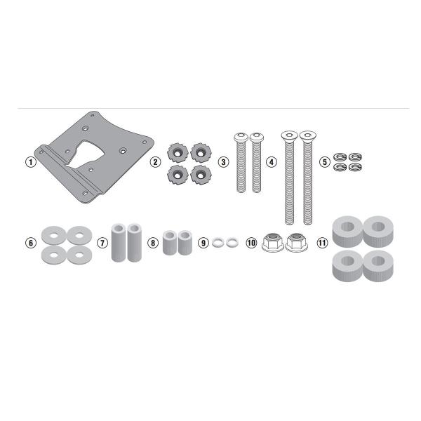 Attacco posteriore bauletto Givi Monokey Monolock Piaggio MP3 400 Sport/Business 2018-2021