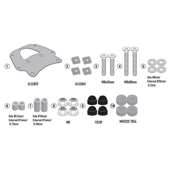 Attacco posteriore bauletto Givi Monokey Monolock Piaggio MP3 HPE 400 /Sport 2022