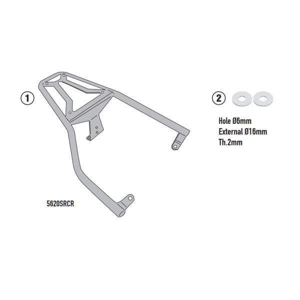 Attacco posteriore bauletto Givi Monolock Vespa GTS310/Super 2025
