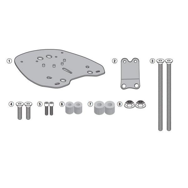 Rear rack Givi top cases Monokey Monolock Kymco Downtown ABS 350i 2015-2022