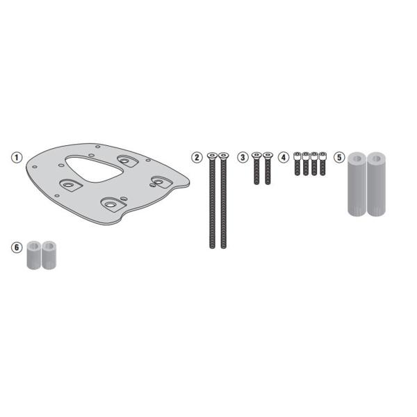 Rear rack Givi top cases Monokey Monolock Kymco XTown 300 2016-2022