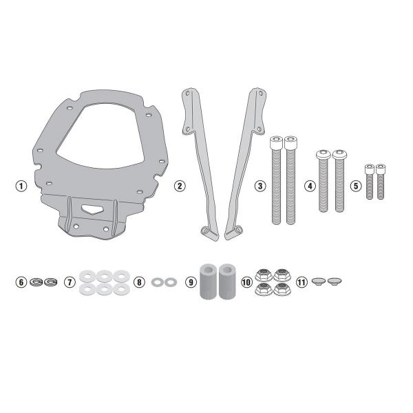 Rear rack Givi top cases Monokey Monolock Kymco Xciting S400i 2018-2022