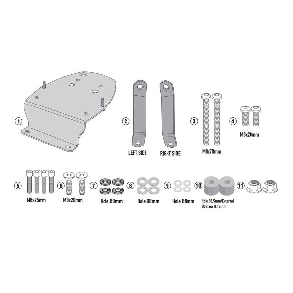 Rear rack Givi top cases Monolock Kymco X-Town 125-300 City 2020-2022