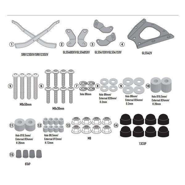 Attacco posteriore bauletto Givi Monolock Kymco KRV200 2023-2024