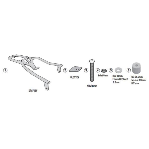 Rear rack Givi top cases Monolock Aprilia SR GT 200 2022-2023