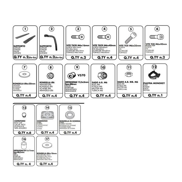 Attacco posteriore bauletto Givi Monokey BMW R1200GS 2004-2012