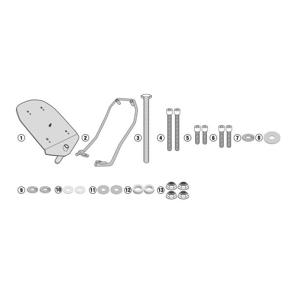 Attacco posteriore bauletto Givi Monolock SYM JET 14 125 2017-2020