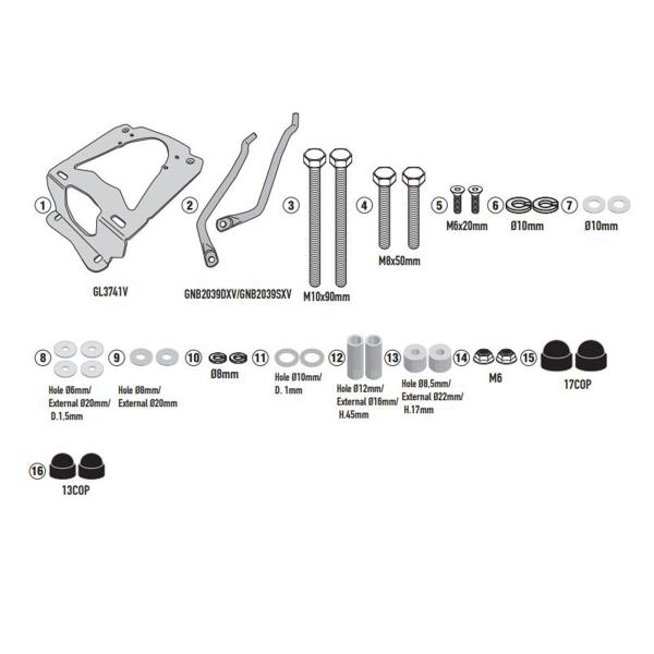 Attacco posteriore bauletto Givi Monokey Monolock SYM Cruisym 300 2017-2022