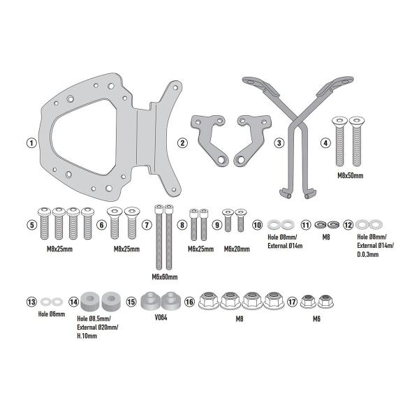 Rear rack Givi top cases Monokey Monolock SYM Maxsym 500TL 2020-2022