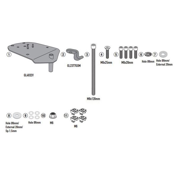 Attacco posteriore bauletto Givi Monolock SYM JET X 125 2021-2022