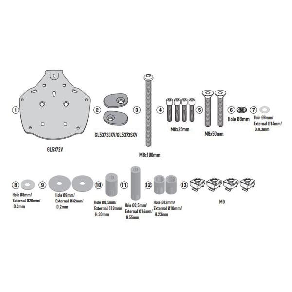 Attacco posteriore bauletto Givi Monokey Monolock SYM Joyride 300 2022