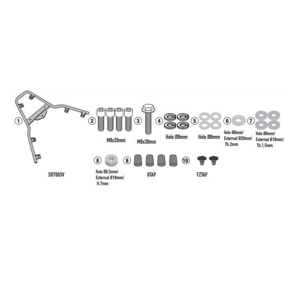 Rear rack Givi top cases Monolock Zontes 350E 2023-2024