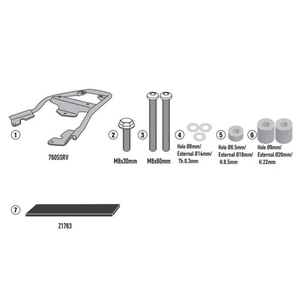 Attacco posteriore bauletto Givi Monokey Monolock Zontes 368E 2025