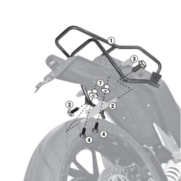 Attacco posteriore bauletto Givi Monolock KTM Duke 200 2011-2016