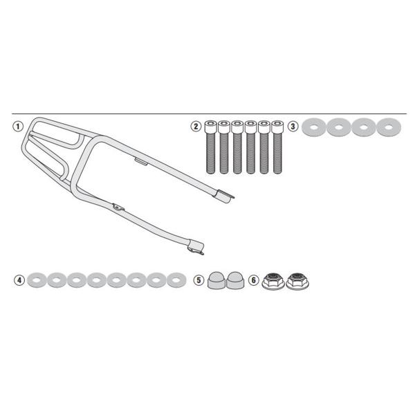 Attacco posteriore bauletto Givi Monokey Monolock Moto Guzzi V7 III Stone/Special 2017-2020