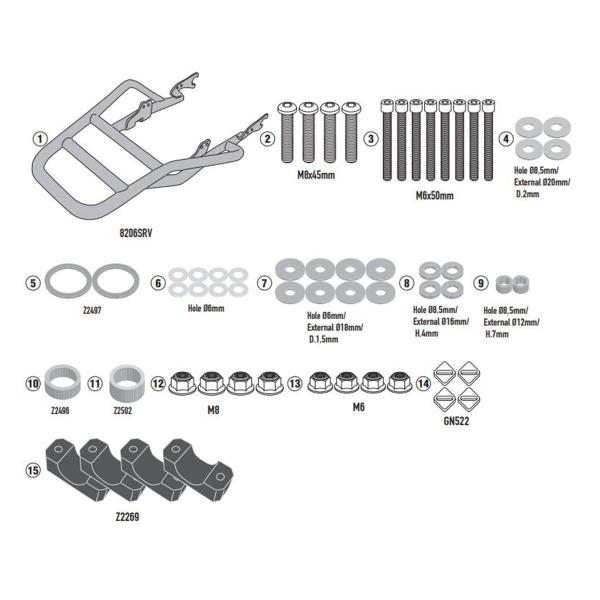 Rear rack Givi top cases Monokey Monolock Moto Guzzi V7 850 Stone/Special 2021-2023