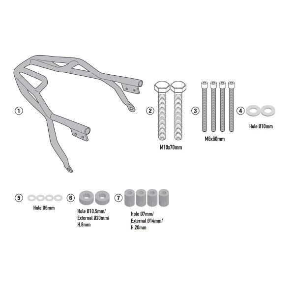 Attacco posteriore bauletto Givi Monolock Benelli Imperiale 400 2020-2022