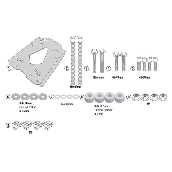 Attacco posteriore bauletto Givi Monokey Monolock Benelli TRK502 2021-2023