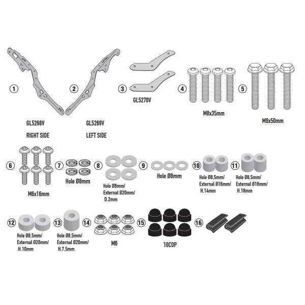Attacco posteriore bauletto Givi Monokey Monolock Benelli Leoncino 800 Trail 2022-2024