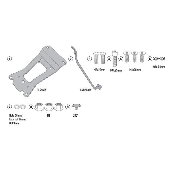 Attacco posteriore bauletto Givi Monolock Super Soco CUX 2021-2022