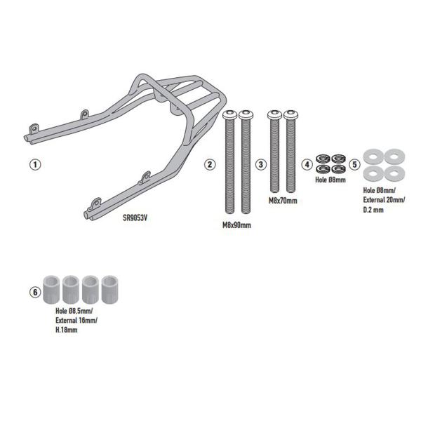 Rear rack Givi top cases Monolock Royal Enfield Meteor 350 2021-2023