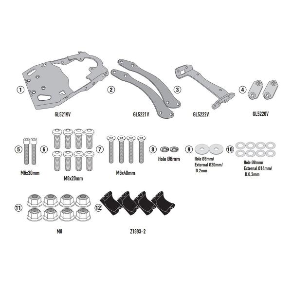 Attacco posteriore bauletto Givi Monokey Monolock Royal Enfield Scram 411 2022