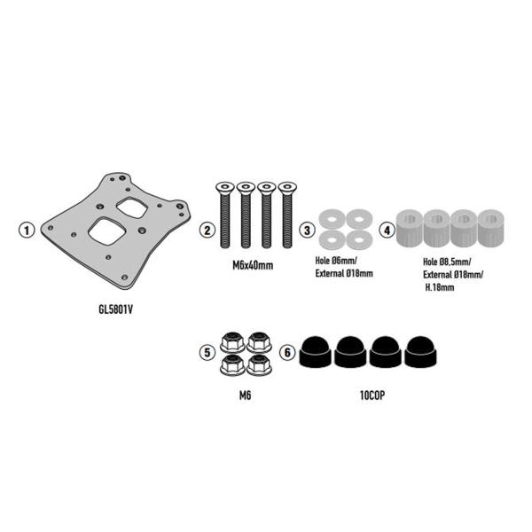 Attacco posteriore bauletto Givi Monokey Monolock Royal Enfield Himalayan 450 2024