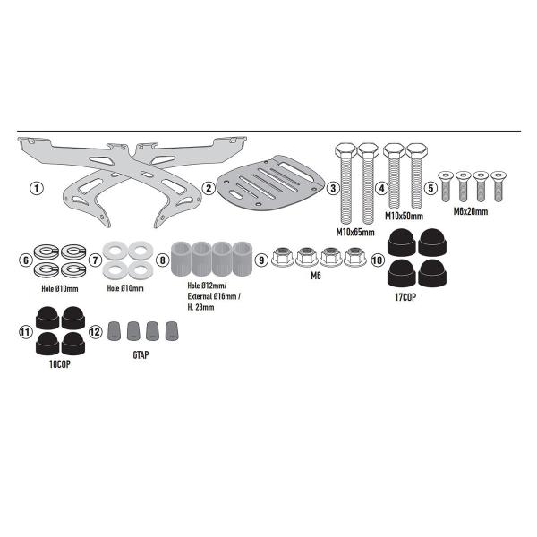 Attacco posteriore bauletto Givi Monolock Honda SH125 2020-2022