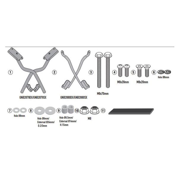 Rear rack Givi top cases Monokey Monolock Cfmoto Multiterrain 650MT 2021-2023