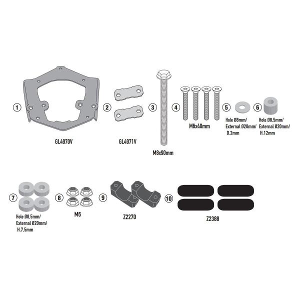 Attacco posteriore bauletto Givi Monokey Monolock Voge Valico 650DS 2021-2022