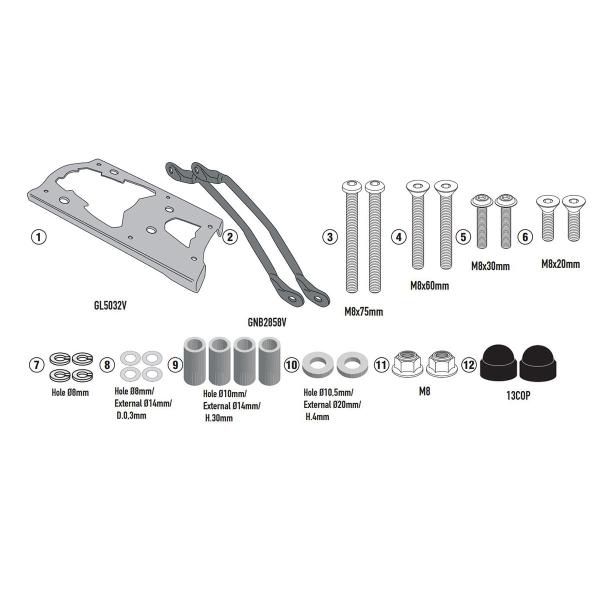 Attacco posteriore bauletto Givi Monokey Monolock Moto Morini X-Cape 649 2021-2023