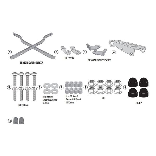 Attacco posteriore bauletto Givi Monolock KL Brera X 125 2022-2023