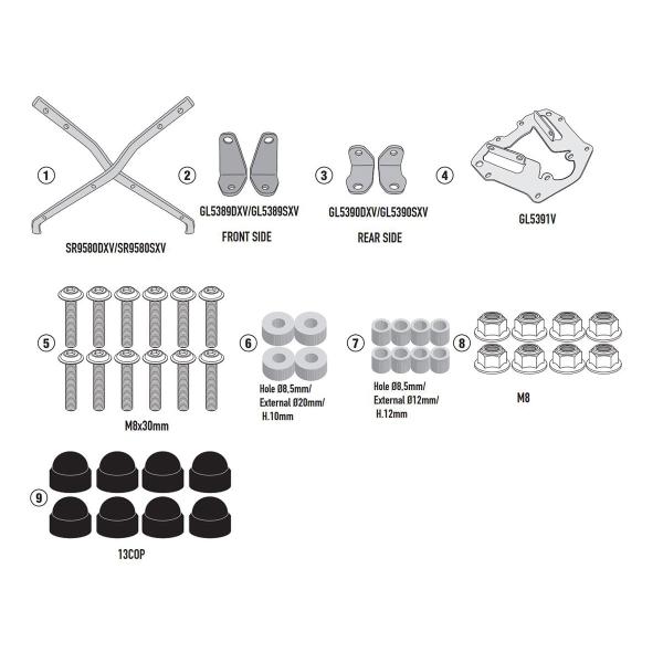Attacco posteriore bauletto Givi Monokey Monolock Wottan Storm S 300 2022