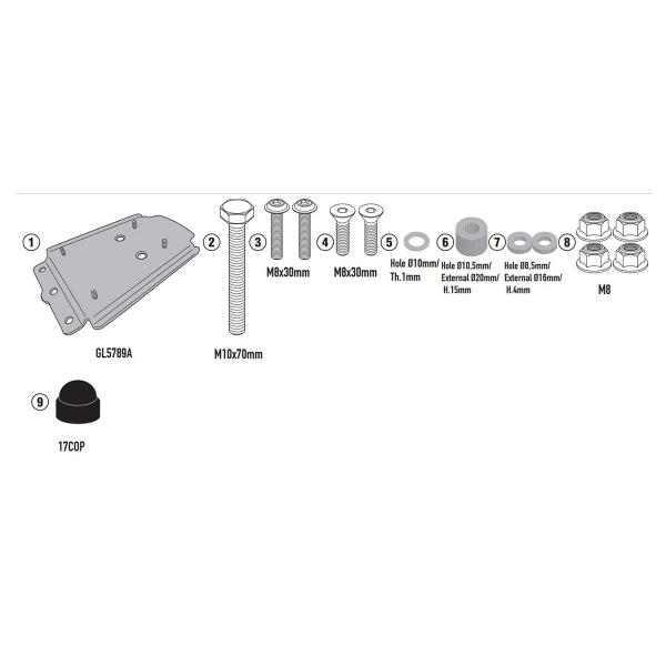Attacco posteriore bauletto Givi Monokey Monolock Kove 510X 2024