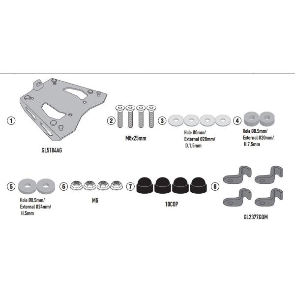 Attacco posteriore bauletto Givi Monokey Honda NT1100 2022-2023