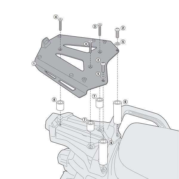 Attacco posteriore bauletto Givi Monokey Yamaha XT1200Z SuperTenere 2010-2020