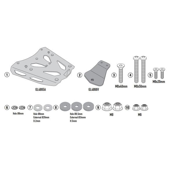 Rear rack Givi top cases Monokey Yamaha Tracer 9/GT 2021-2022