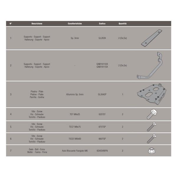 Rear rack Givi top cases Monokey Suzuki DL650 Vstrom 2017-2022