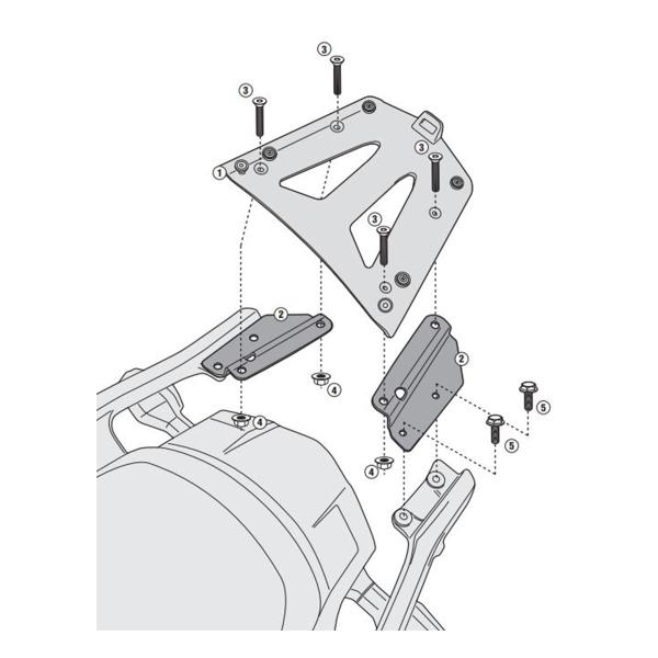 Rear rack Givi top cases Monokey Kawasaki Versys 1000/SE 2019-2022