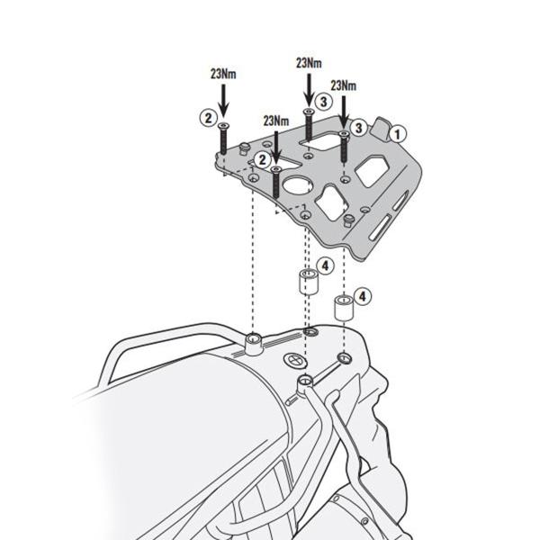 Attacco posteriore bauletto Givi Monokey BMW F700GS 2013-2017