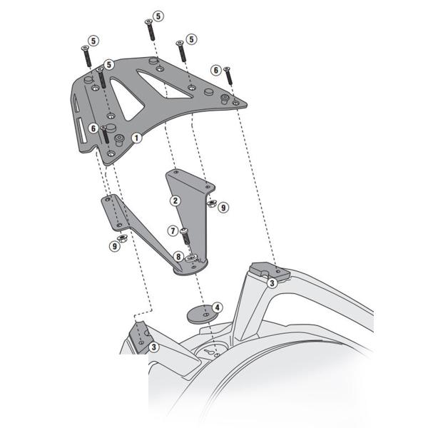 Attacco posteriore bauletto Givi Monokey BMW C650GT 2012-2020