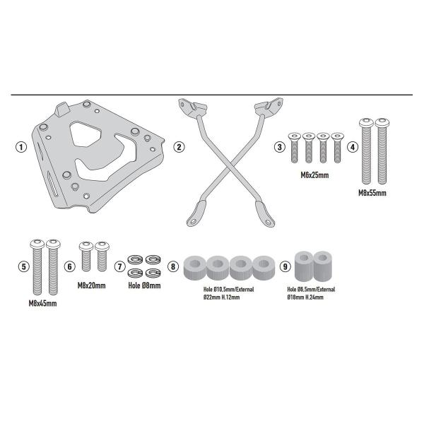 Attacco posteriore bauletto Givi Monokey BMW F900R 2020-2022